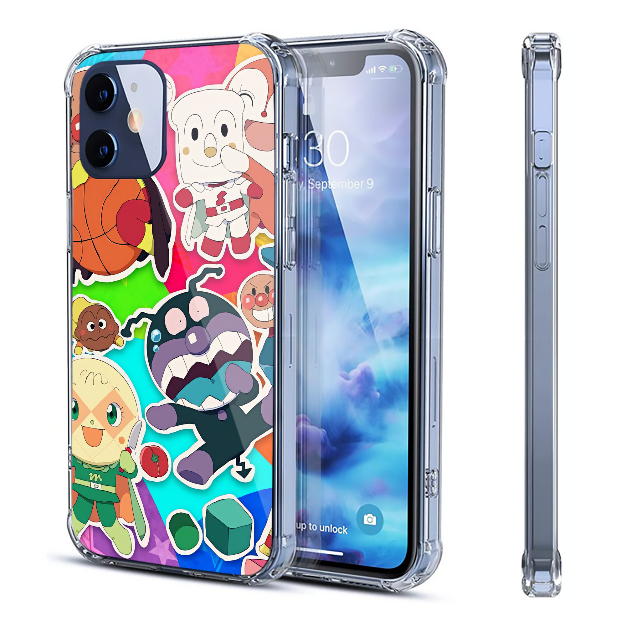 （画像用） アンパンマン Anpanman 【iPhone 12シリーズ対応】透明スマホケース（クリアソフトケース）